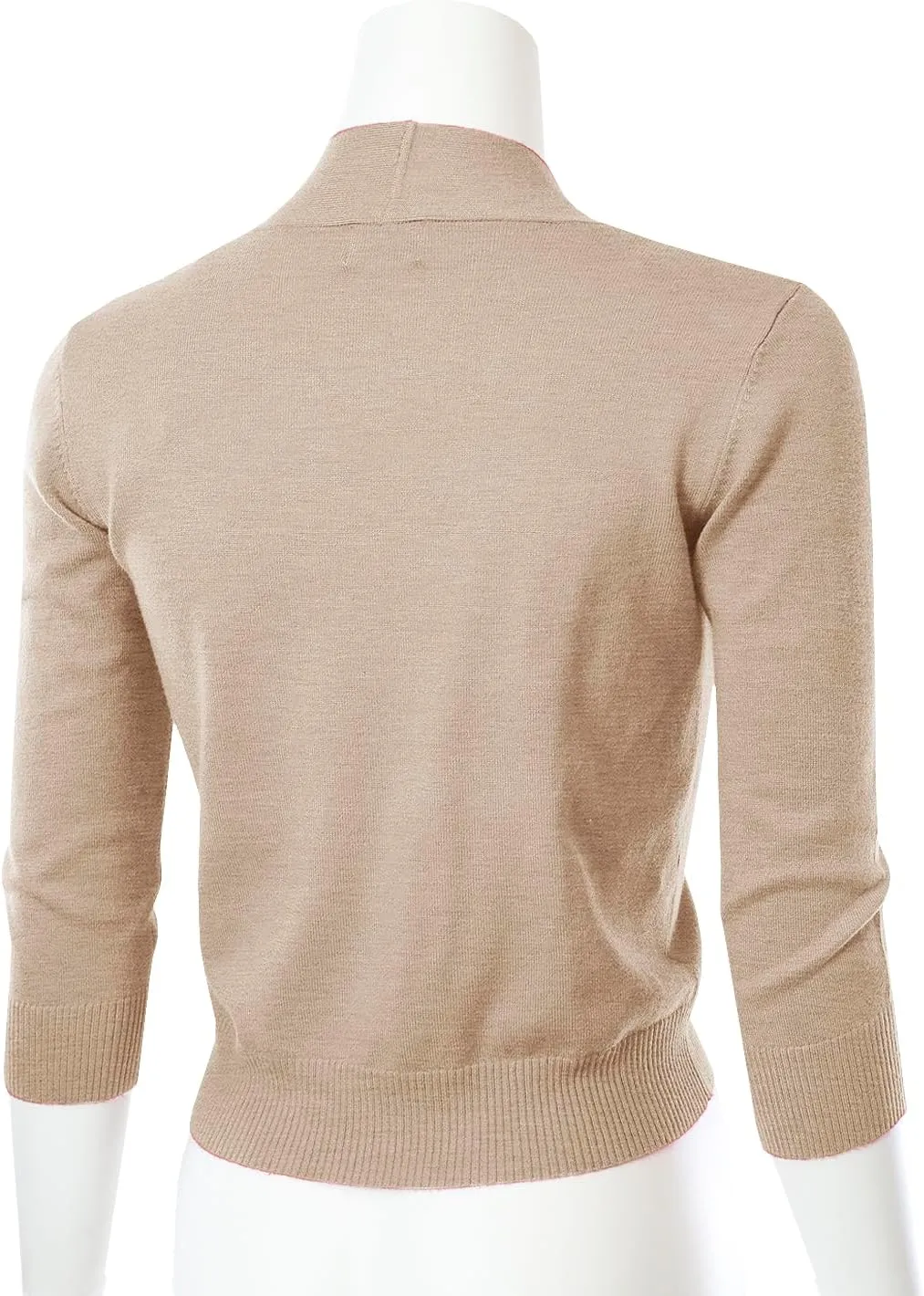 3/4 Sleeve Solid Open Bolero Cropped Cardigan for Women (S-3XL)