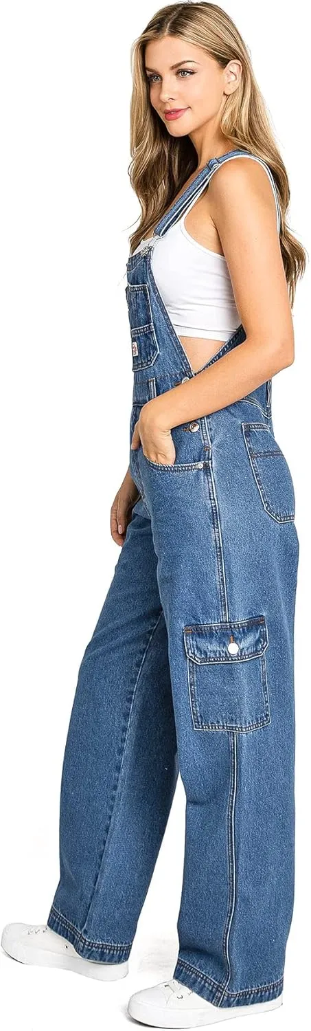 90s Retro Dungaree Utility Denim Twill Jumpsuit Overalls