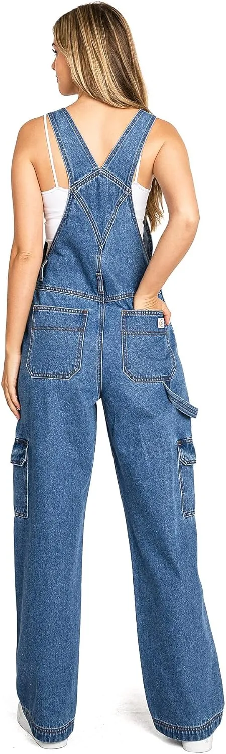 90s Retro Dungaree Utility Denim Twill Jumpsuit Overalls