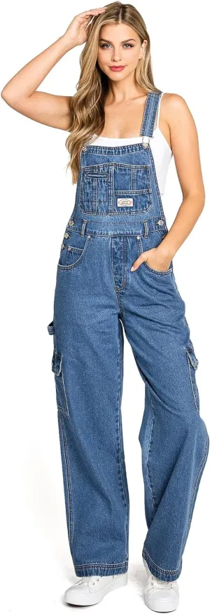 90s Retro Dungaree Utility Denim Twill Jumpsuit Overalls