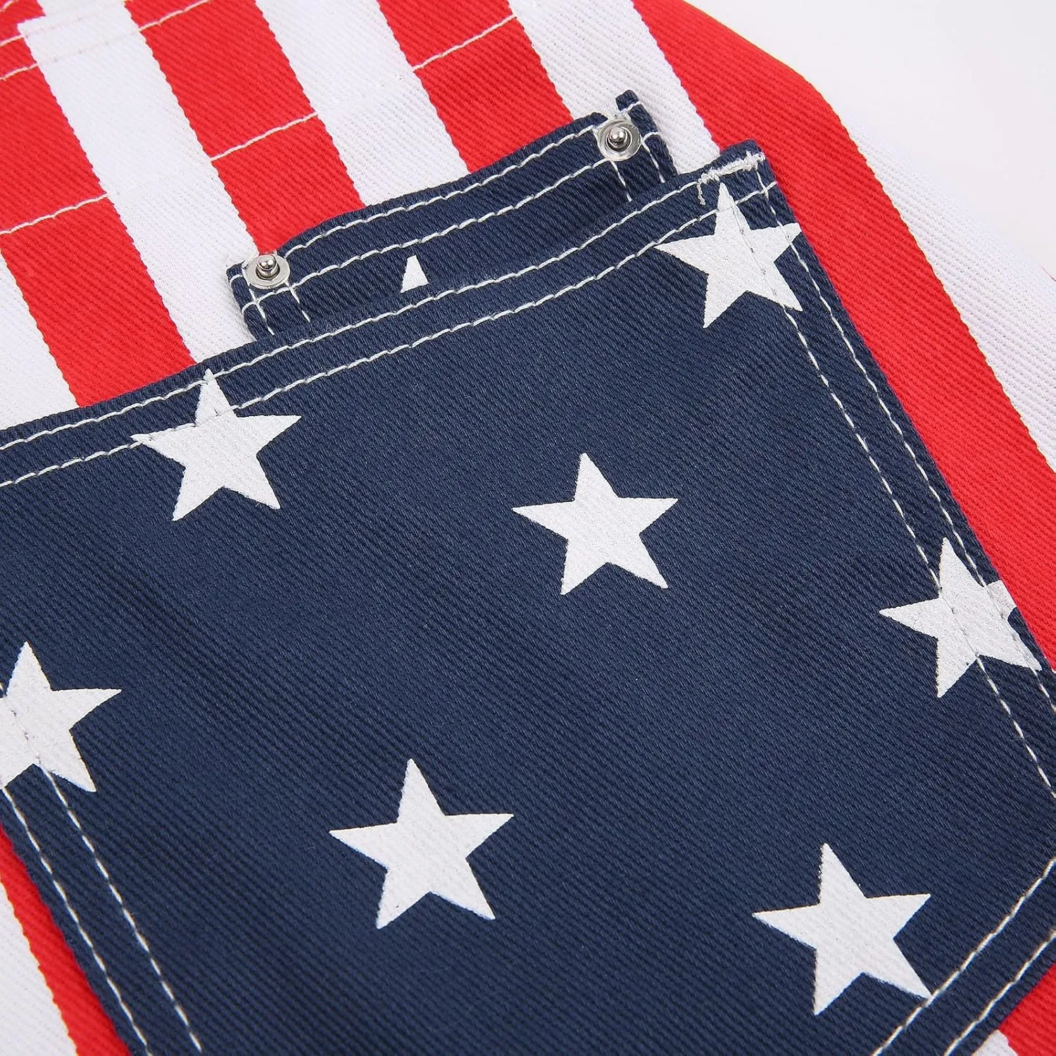 American Flag Overalls Denim Bib Romper Independence Day Striped Stars Jumpsuit USA 4th of July Outfit for Men Women