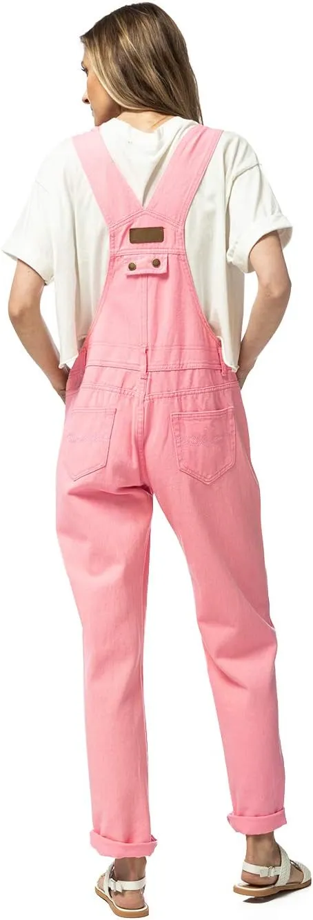Anna-Kaci Womens Vintage Wash Straight Leg Denim Overalls With Pocket Bib
