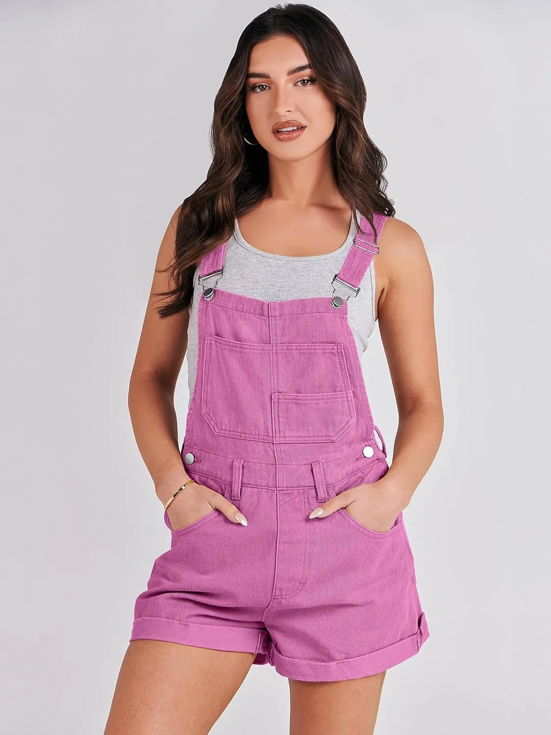 ANRABESS Overalls for Women Denim Shorts Overalls 2025 Summer Casual Loose Fit Adjustable Rompers Jean jumpsuit Bib Shortalls