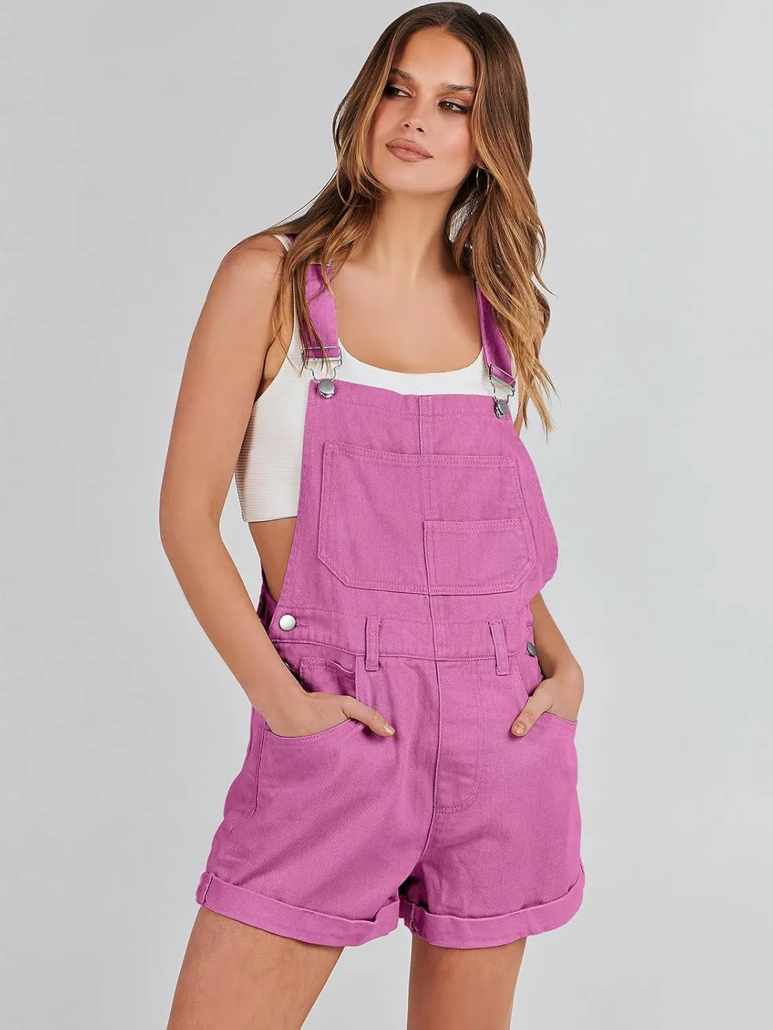 ANRABESS Overalls for Women Denim Shorts Overalls 2025 Summer Casual Loose Fit Adjustable Rompers Jean jumpsuit Bib Shortalls