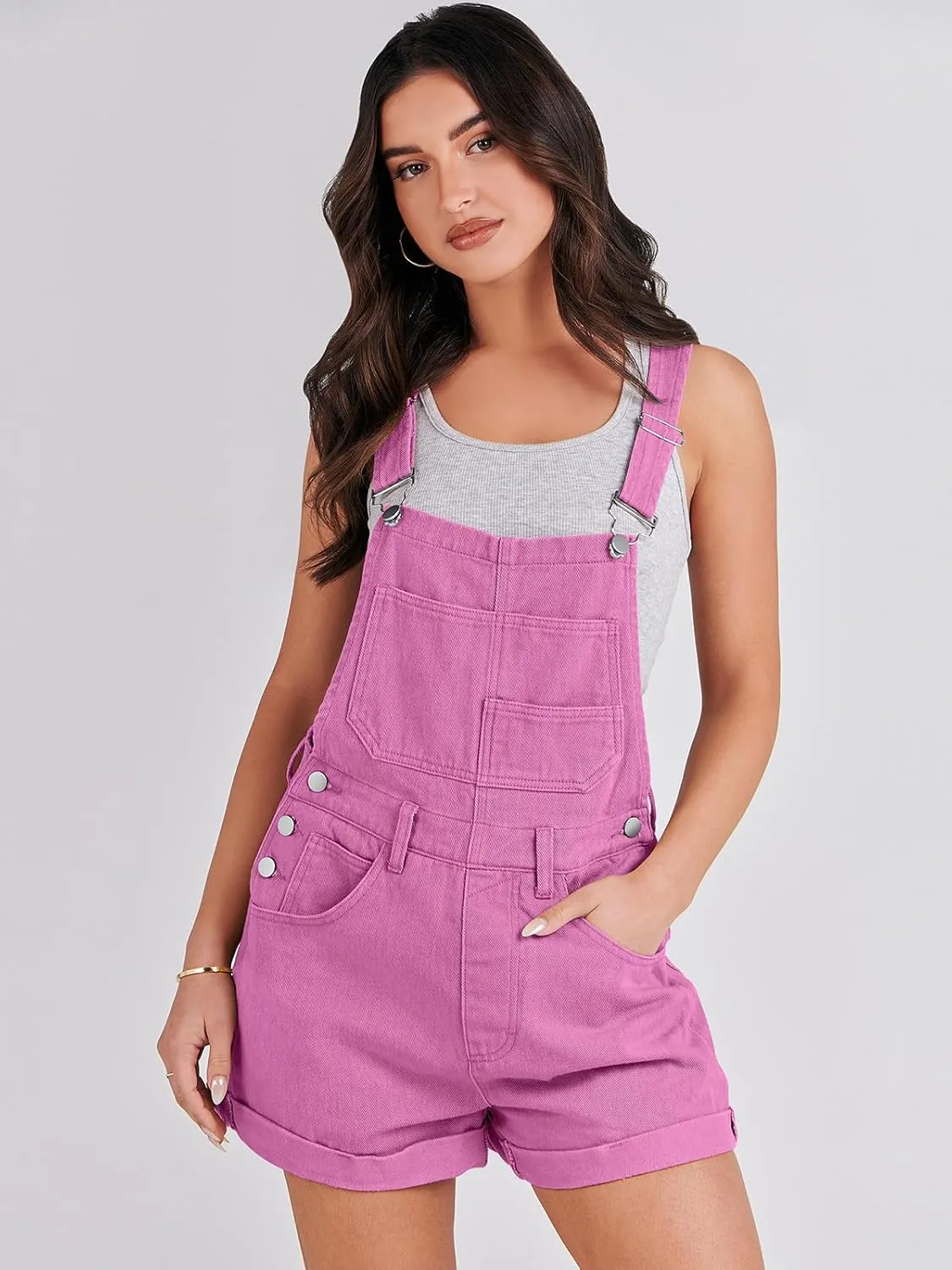 ANRABESS Overalls for Women Denim Shorts Overalls 2025 Summer Casual Loose Fit Adjustable Rompers Jean jumpsuit Bib Shortalls