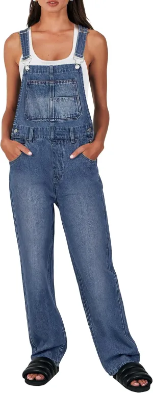 ANRABESS Overalls for Women Loose Fit Denim Overalls Adjustable Strap Jean Jumpsuit Bib Romper 2025 Summer Casualwork Outfits