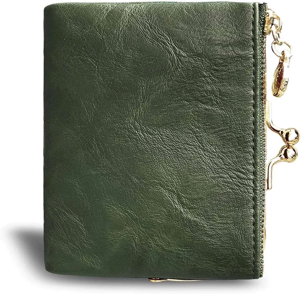 AOXONEL Womens Wallet Small Rfid Ladies Compact Bifold Leather Vintage Coin Purse With Zipper and Kiss Lock