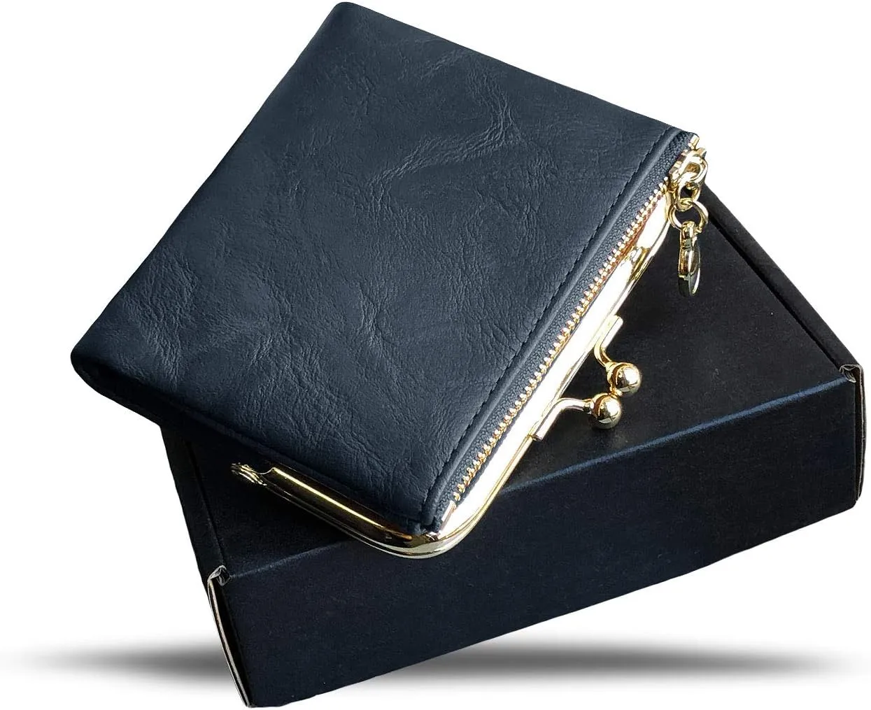 AOXONEL Womens Wallet Small Rfid Ladies Compact Bifold Leather Vintage Coin Purse With Zipper and Kiss Lock