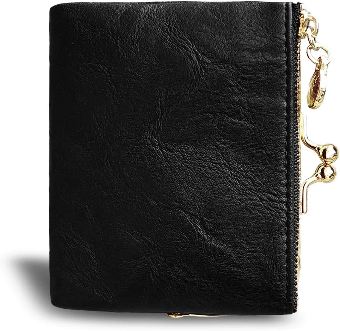 AOXONEL Womens Wallet Small Rfid Ladies Compact Bifold Leather Vintage Coin Purse With Zipper and Kiss Lock