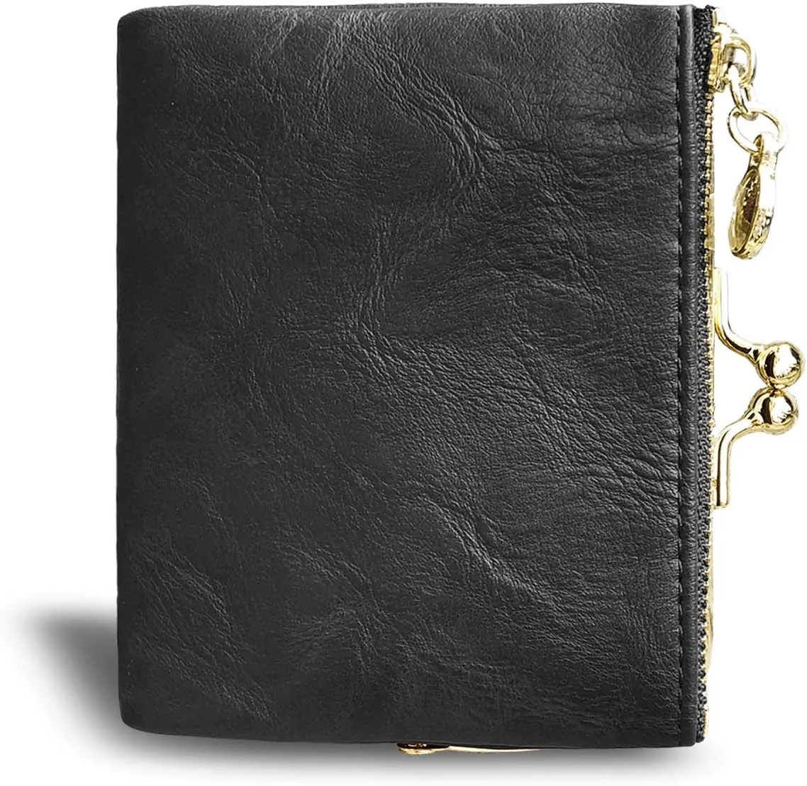 AOXONEL Womens Wallet Small Rfid Ladies Compact Bifold Leather Vintage Coin Purse With Zipper and Kiss Lock