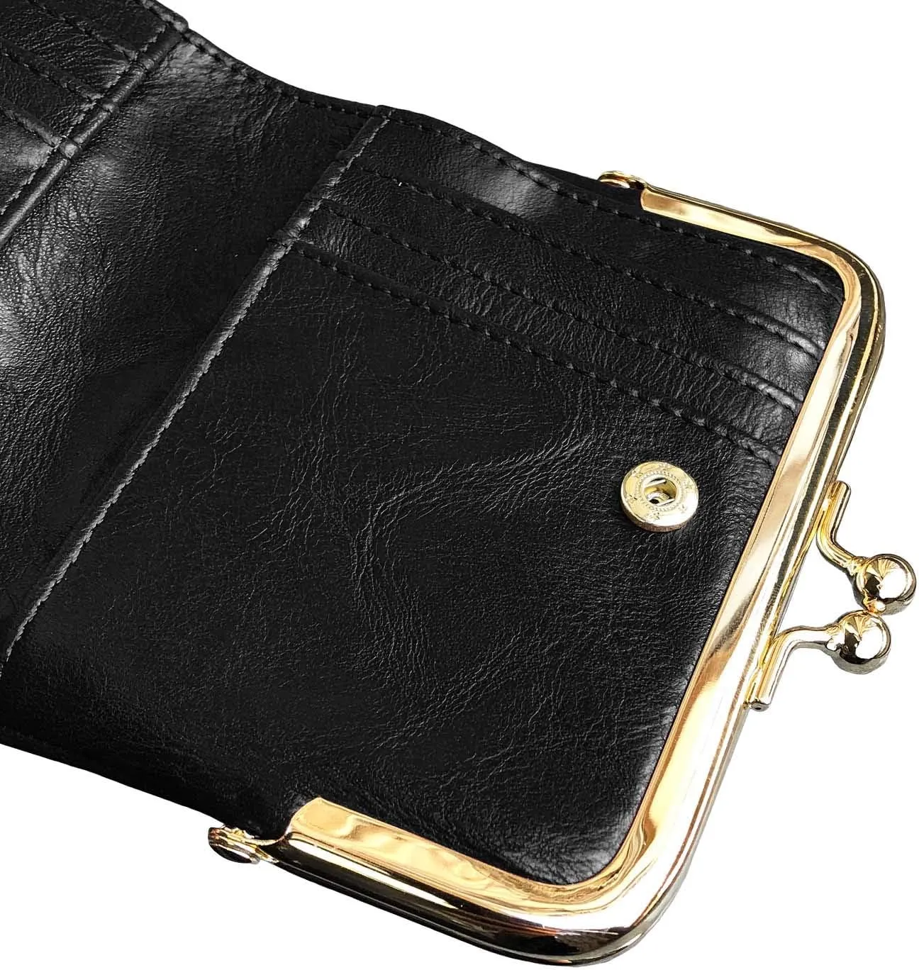 AOXONEL Womens Wallet Small Rfid Ladies Compact Bifold Leather Vintage Coin Purse With Zipper and Kiss Lock