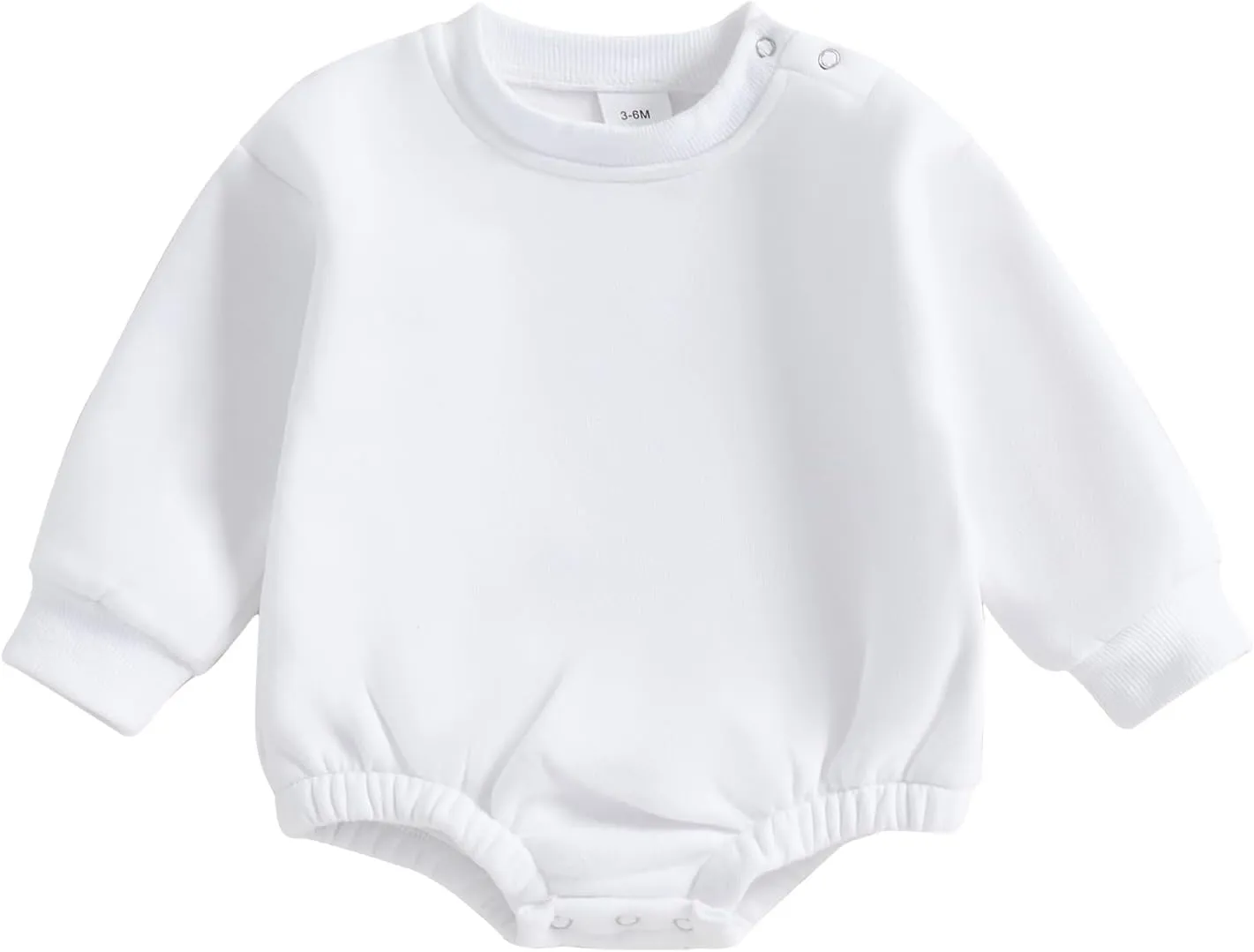Baby Boy Girl Warm Sweatshirt Romper Solid Long Sleeve Fleece Sweater Bubble Romper Fall Winter Outfit Clothes
