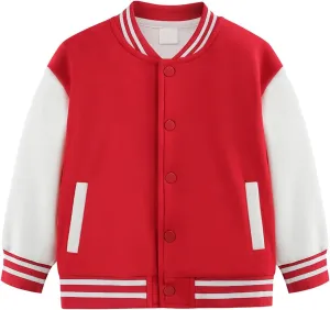 Baby Boy Spring Coat Little Kid Baseball Cardigan Jacket Kids Unisex Boys Varsity Baseball Bomber