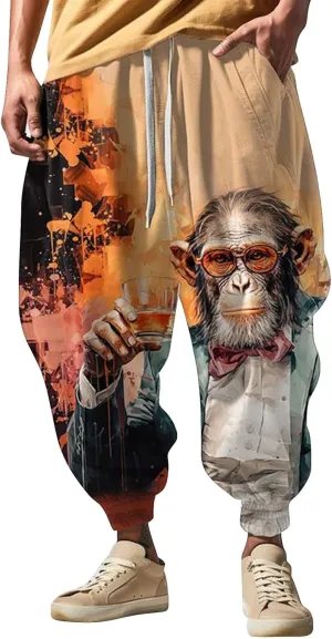 Baggy Wide Leg Pants Fashion Street Feel Casual Sweatpants Casual Wide Leg Jogger Pants White Pants Men Samurai