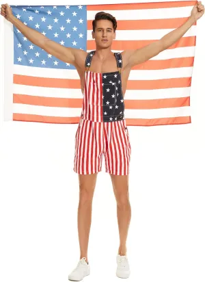 Bib Overalls for Men Shorts Jumpsuit Festival Coveralls