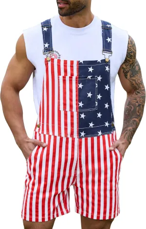 Bib Overalls for Men Shorts Romper Festival Jumpsuits Fashion Coveralls