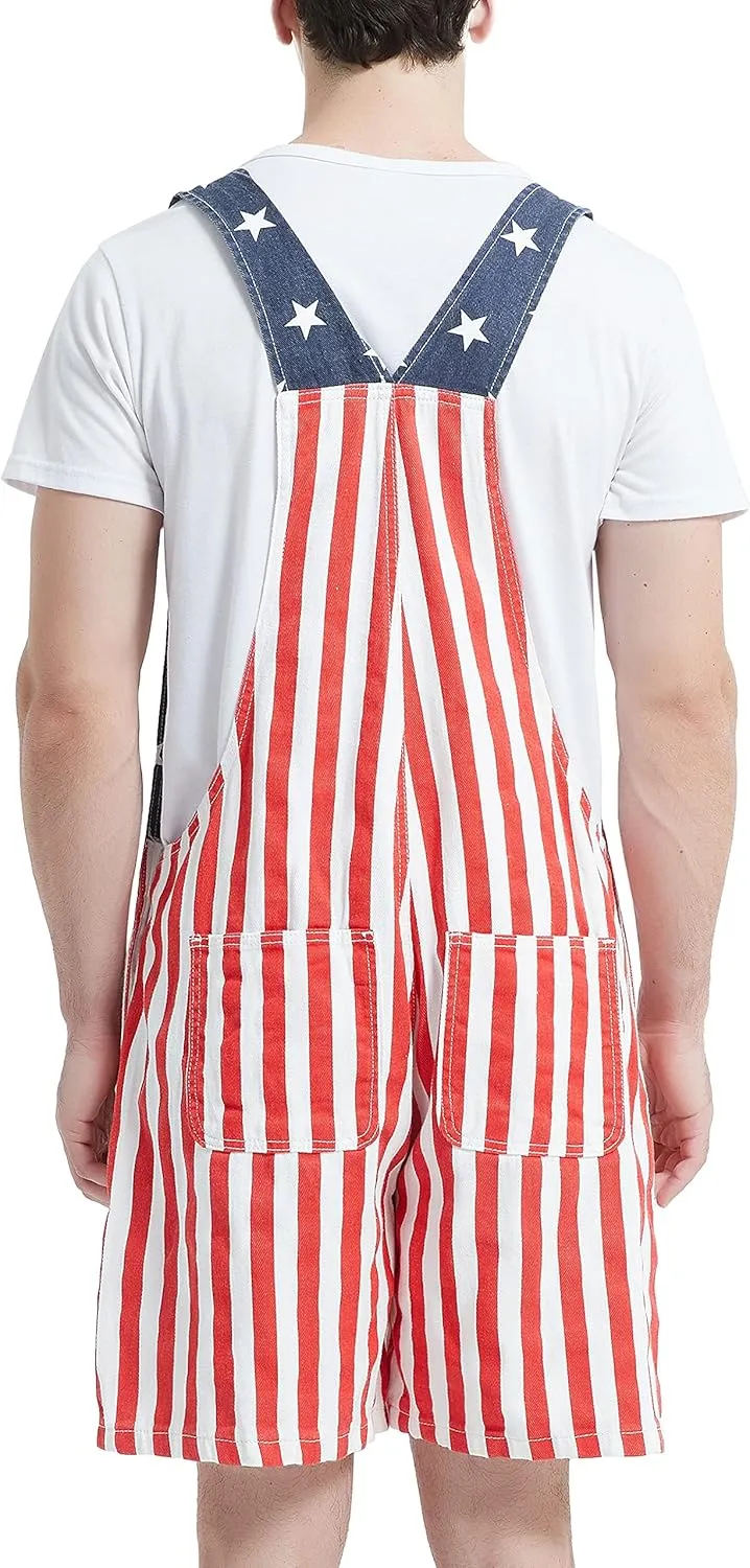 Bib Overalls for Men Shorts Romper Festival Jumpsuits Fashion Coveralls