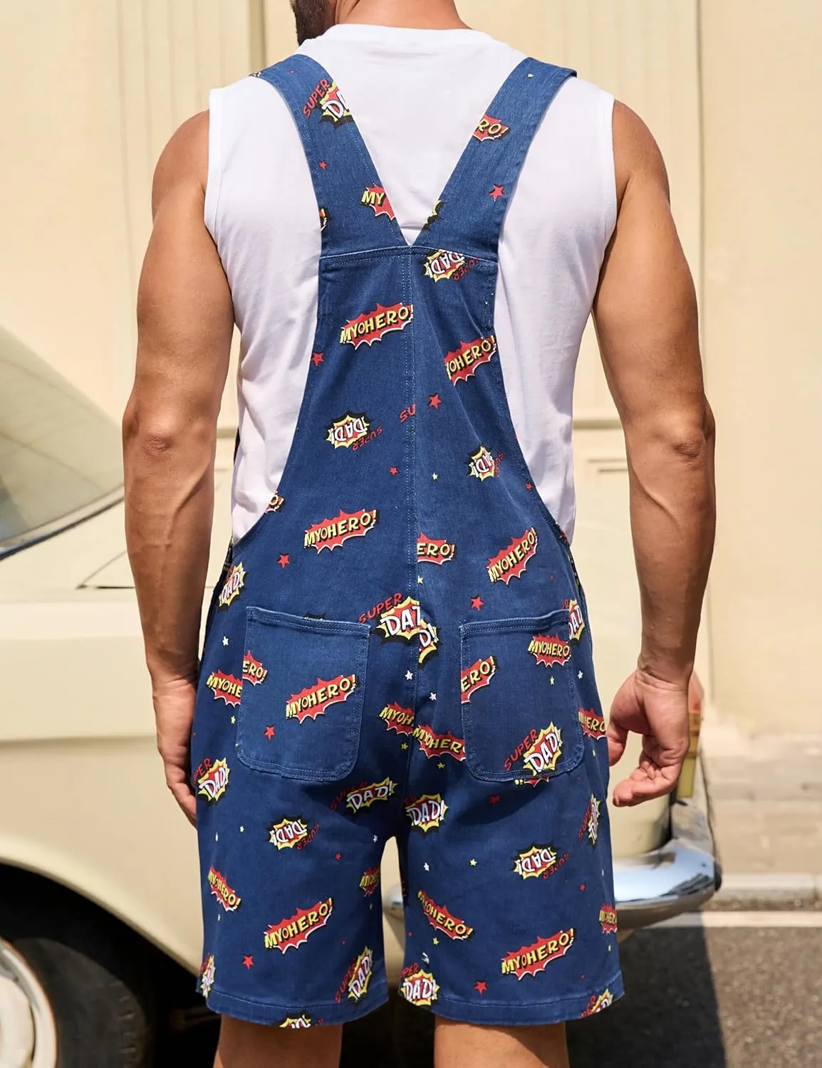 Bib Overalls for Men Shorts Romper Festival Jumpsuits Fashion Coveralls