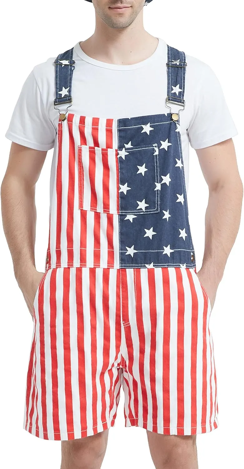 Bib Overalls for Men Shorts Romper Festival Jumpsuits Fashion Coveralls