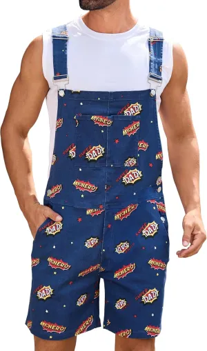 Bib Overalls for Men Shorts Romper Festival Jumpsuits Fashion Coveralls