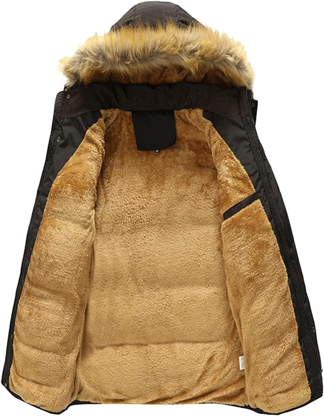 BIFUTON Puffer Jacket Men,Men's Down Jackets & Parkas Fashion Warm Sherpa Fleece Lined Winter Ski Jacket with Detachable Hood