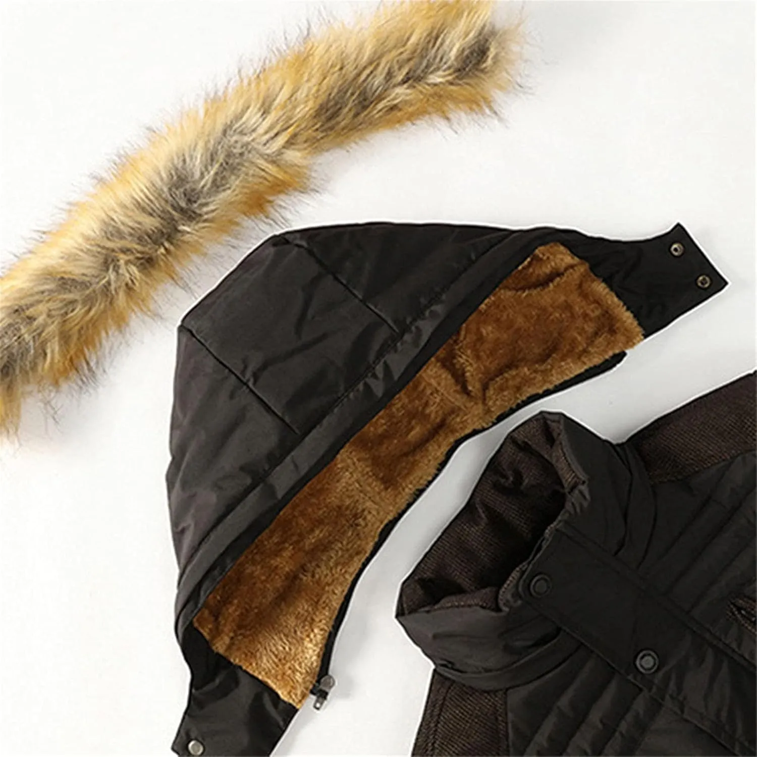 BIFUTON Puffer Jacket Men,Men's Down Jackets & Parkas Fashion Warm Sherpa Fleece Lined Winter Ski Jacket with Detachable Hood