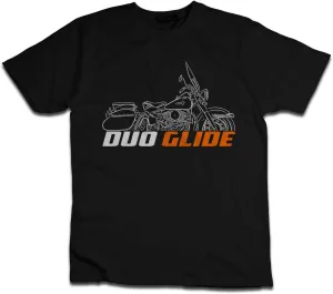 Biker T-Shirt for Harley FL FLH Duo Glide Fans (1958-1964), 100% Cotton, Classic Fit, Motorcycle-Inspired Design