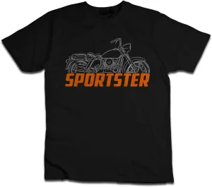 Biker T-Shirt for Harley Sportster XLH XLCH 883 Fans (1958-1966), 100% Cotton, Classic Fit, Motorcycle-Inspired Design