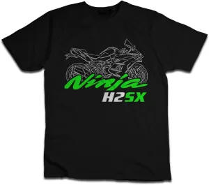 Biker T-Shirt for Ninja H2 SX (2018-2025) Fans, 100% Cotton, Classic Fit, Motorcycle-Inspired Design