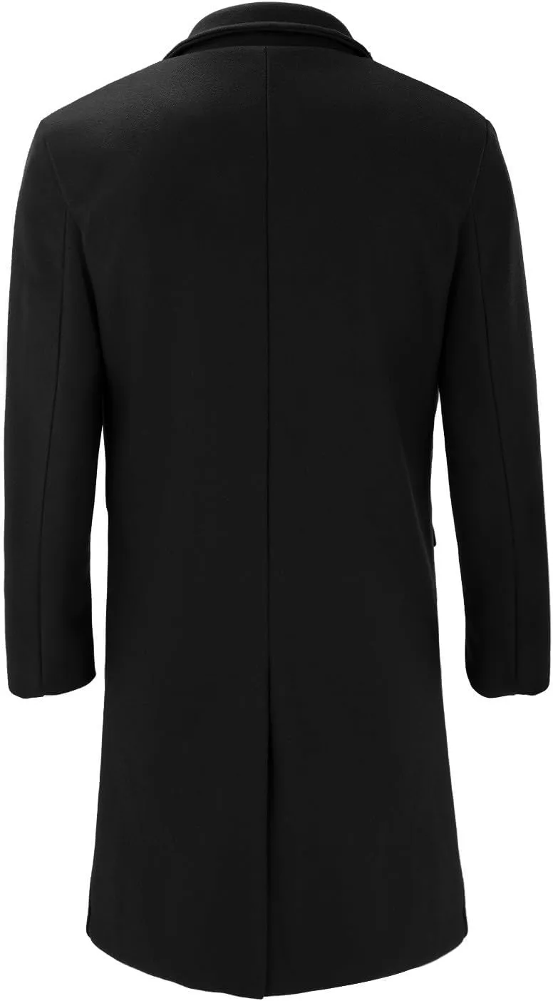 black trench coat Coat Lapel Collar Long Sleeve Padded Leather Jacket Vintage Thicken Coat men's wool jackets coats