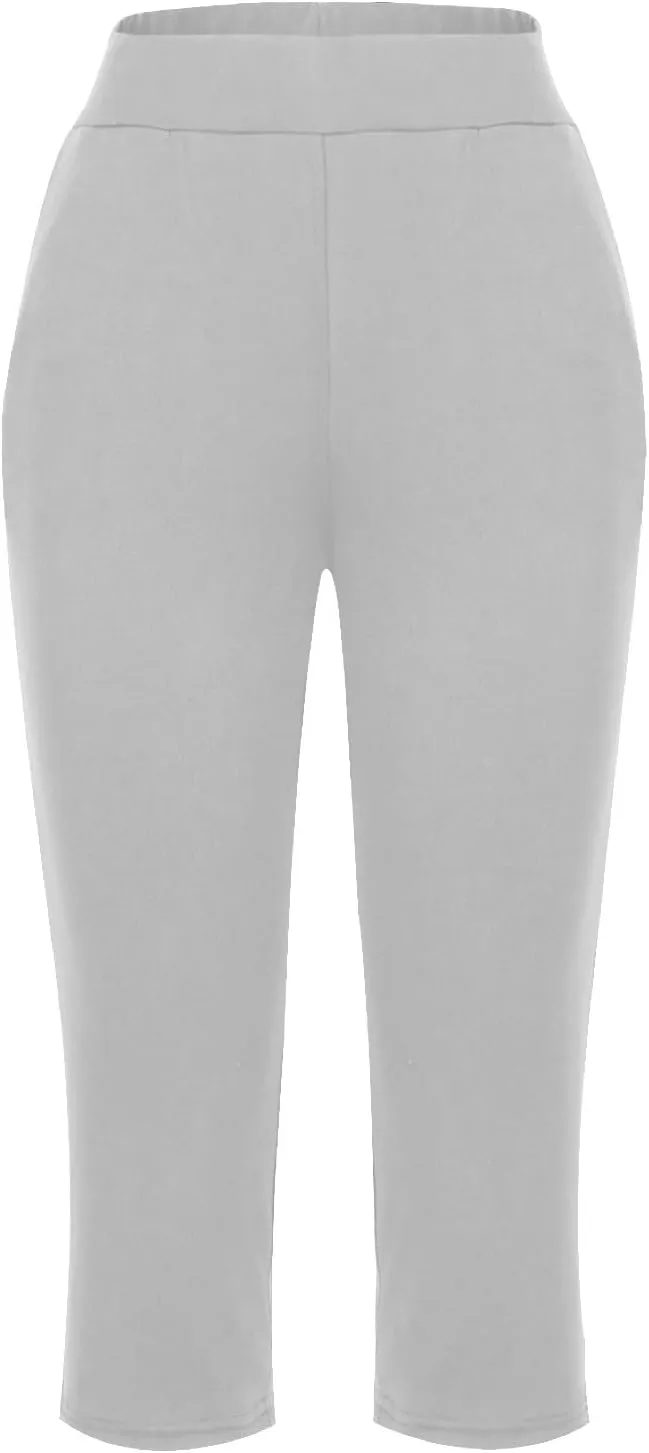 Capri Pants for Women 2024 Casual Capris Leggings Summer Loose High Waist Wide Leg Yoga Pant with Pocket Lounge Wear