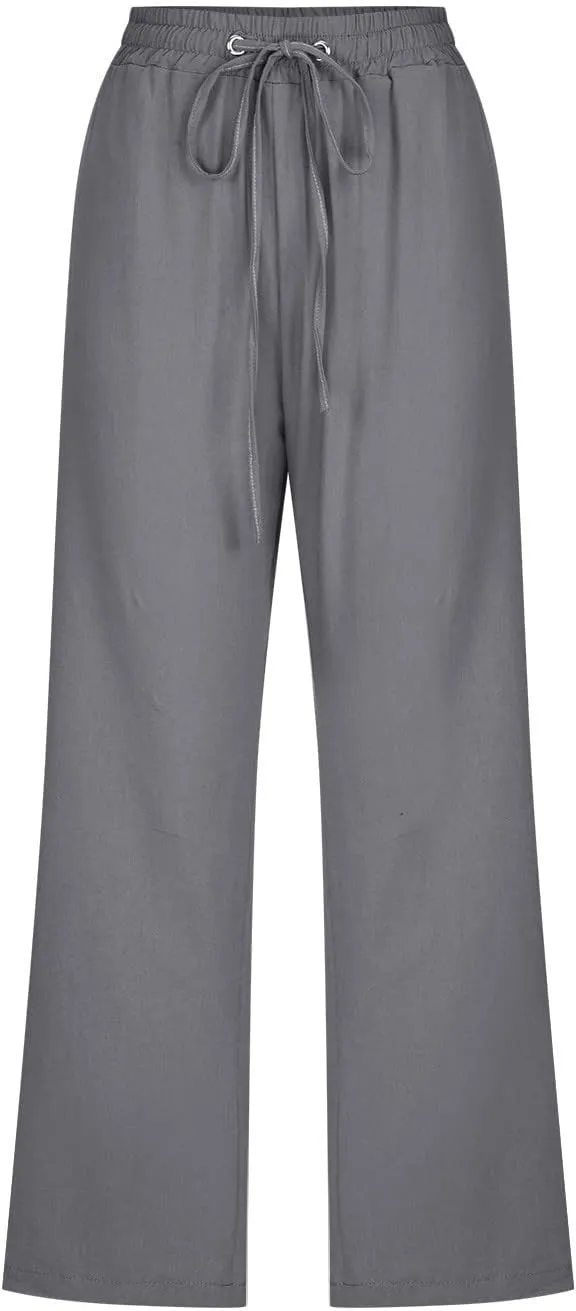 Capri Pants for Women 2024 Summer Casual Capri Leggings Lightweight High Wasit Stretch Cropped Trousers with Pockets