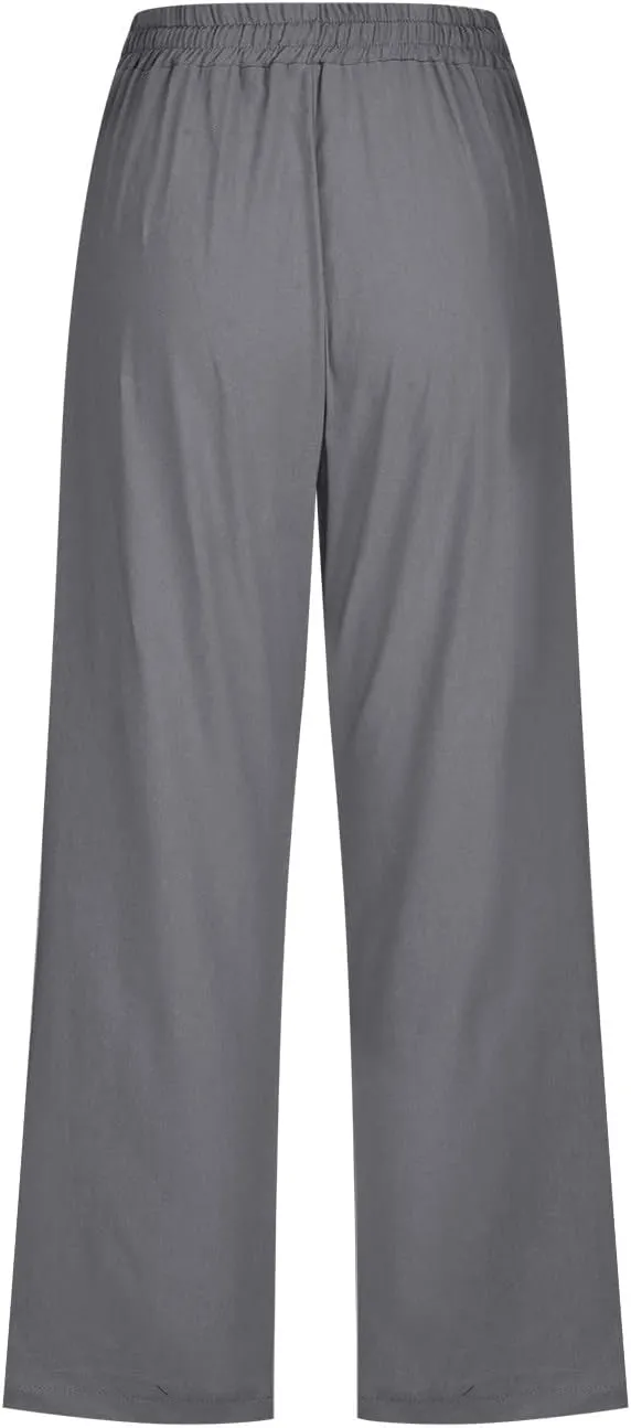 Capri Pants for Women 2024 Summer Casual Capri Leggings Lightweight High Wasit Stretch Cropped Trousers with Pockets
