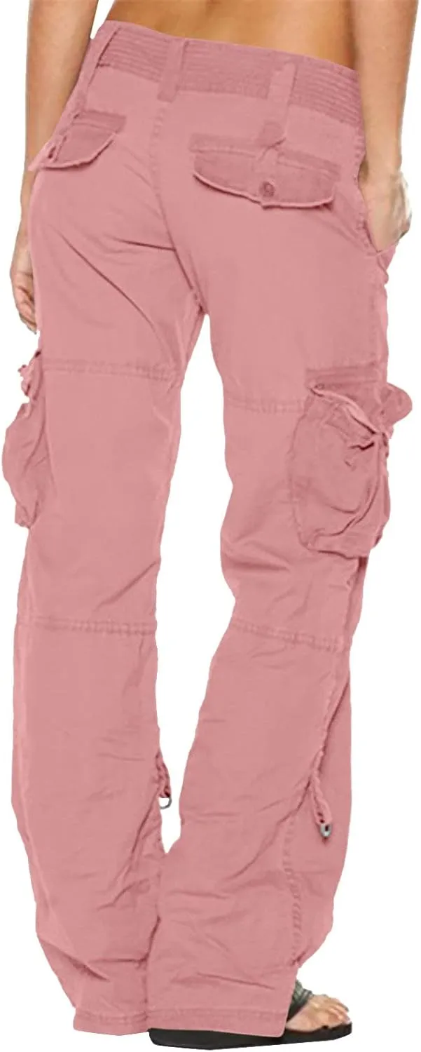 Cargo Pants for Women Mid Rise Pockets Baggy Trousers Loose Lightweight Hiking Pants Y2K Fashion Boyfriend Streetwear Pants