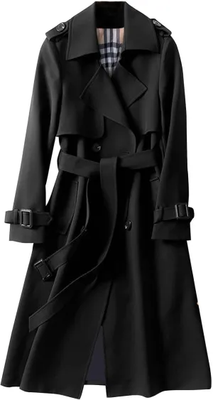 Casual Oversized Fashion Winter Coat Lapel Womens Long Outwear Women'S Coat Oversized Windproof Short Trench Coat