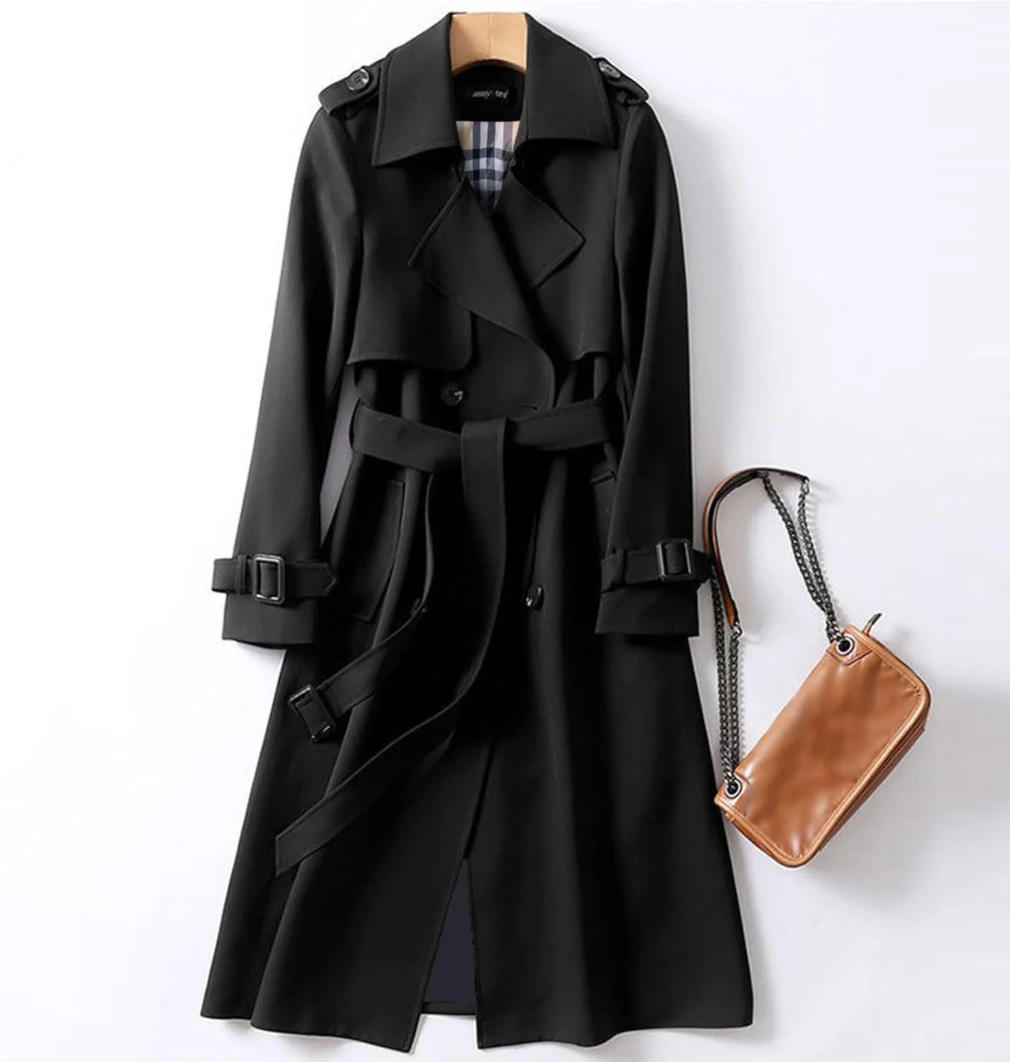 Casual Oversized Fashion Winter Coat Lapel Womens Long Outwear Women'S Coat Oversized Windproof Short Trench Coat