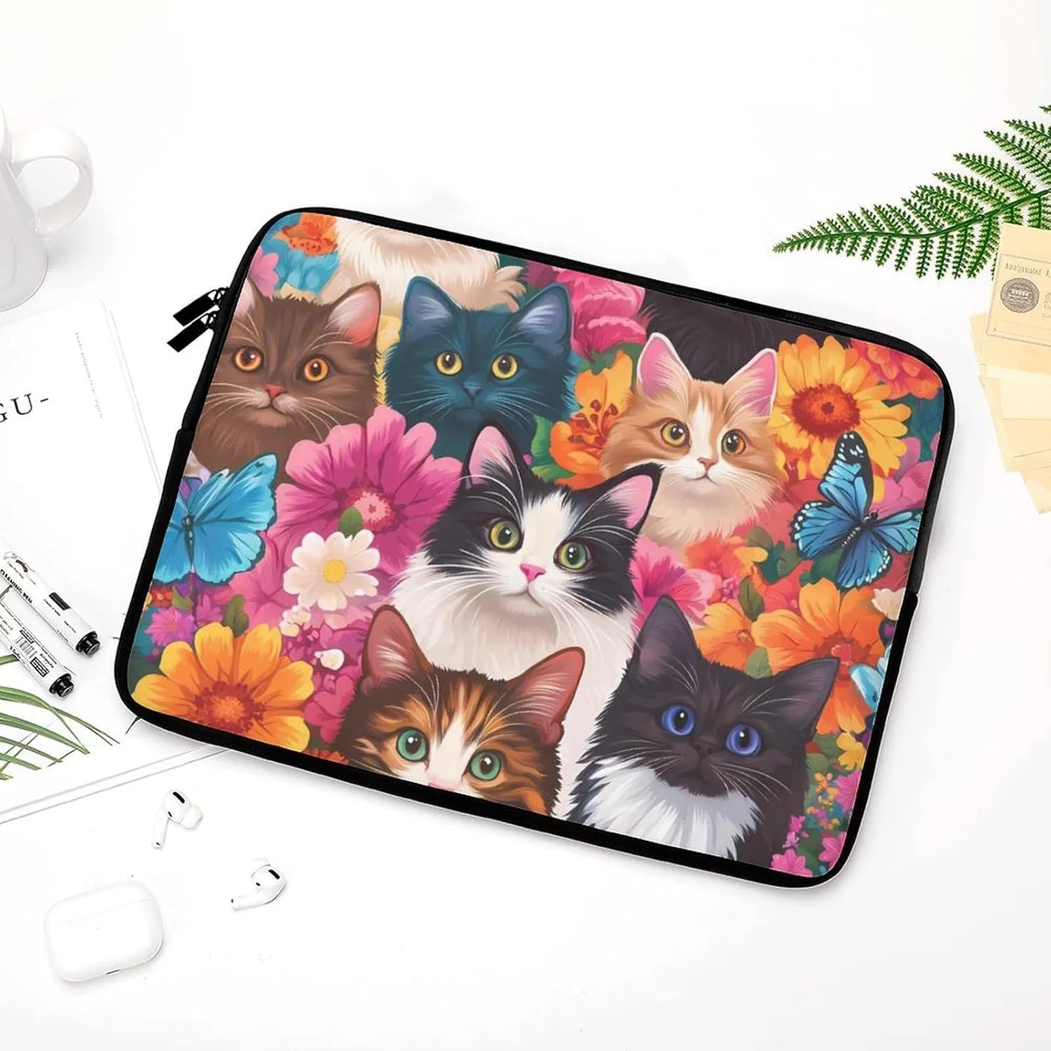 Cat (1) Laptop Case Sleeve Bag 17inch Durable Shockproof Protective Computer Carrying Cover Briefcase