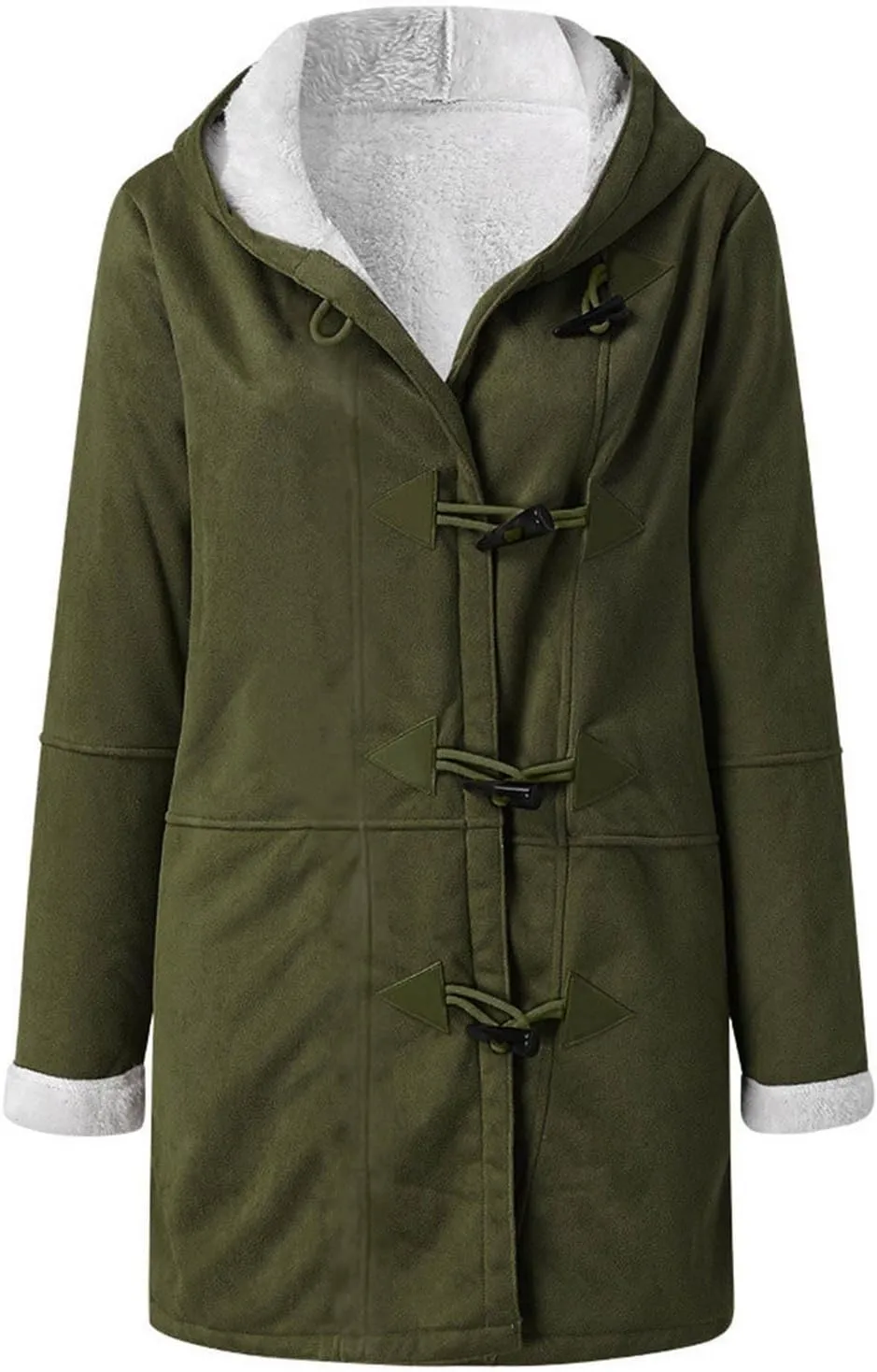 Cbcbtwo Women Fuzzy Fleece Hoodie Jackets Plus Size Full Zip Up Sherpa Lined Outerwear Faux Suede Winter Thicken Parka Jacket