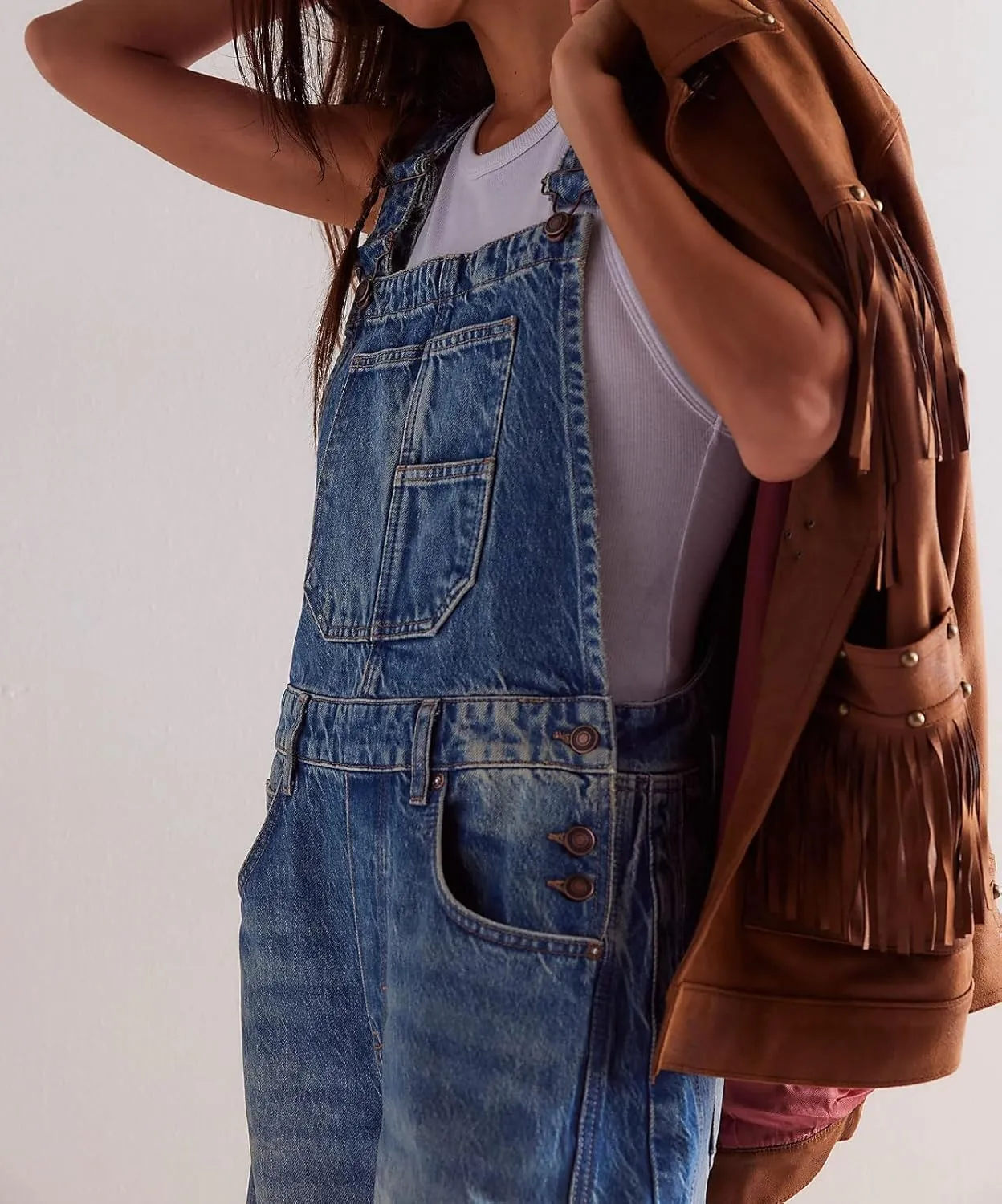 CHARTOU Women Casual Denim Bib Overalls Baggy Barrel Jeans Y2k Wide Leg Denim Jumpsuit Mid Rise Boyfriend Harem Pants