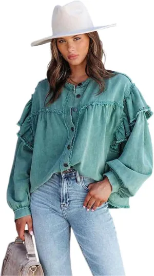 Classic Denim Jacket, Spring and Autumn Outerwear for Women
