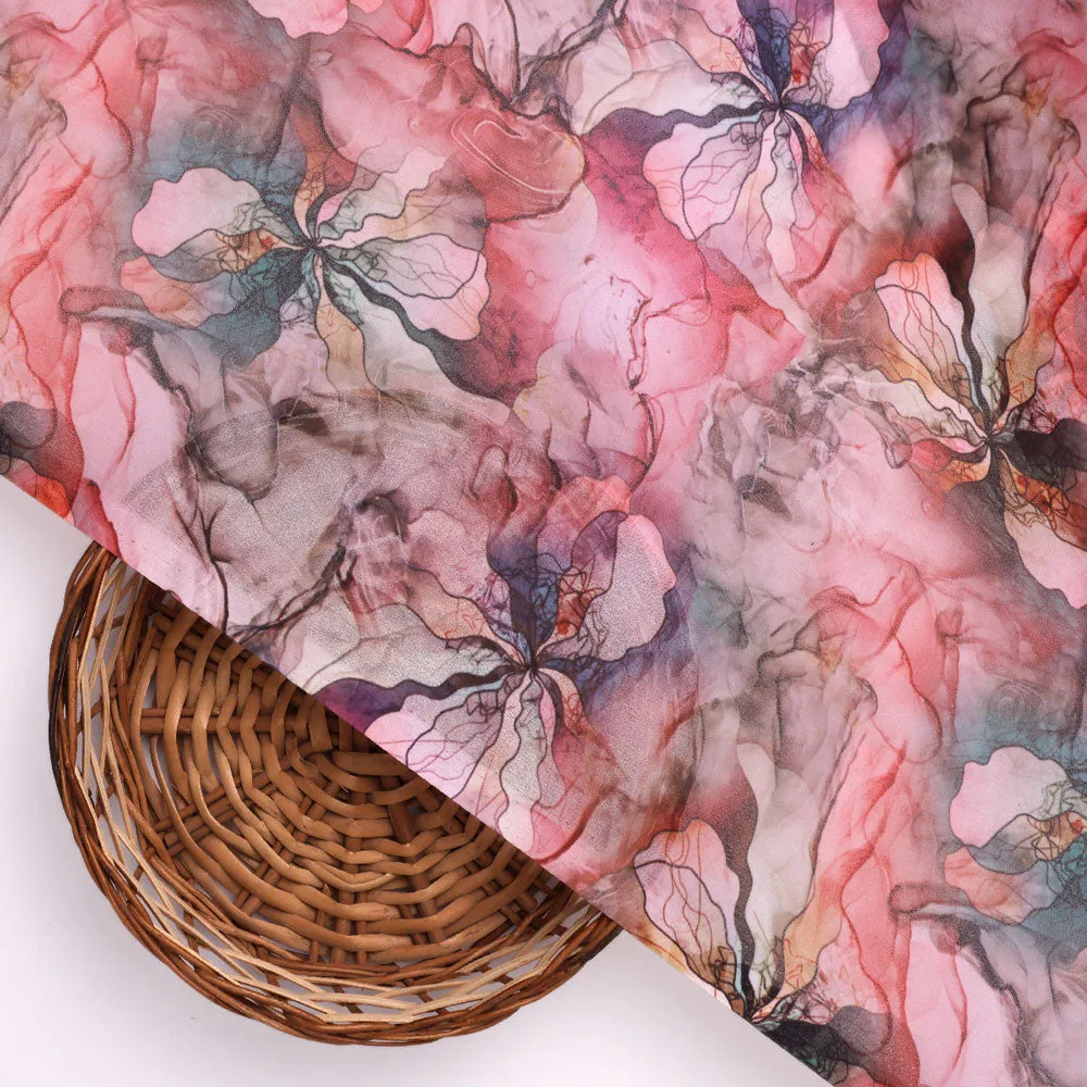 Classy and colorful damask digital printed weightless fabric