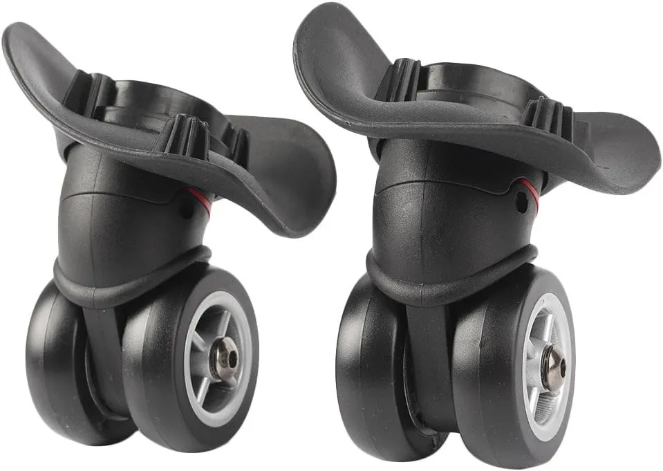 Cnfang4 Replacement Luggage Spinner Wheel 2Pcs Set of Suitcase Wheel Universal for Most Luggage W042, Black Small