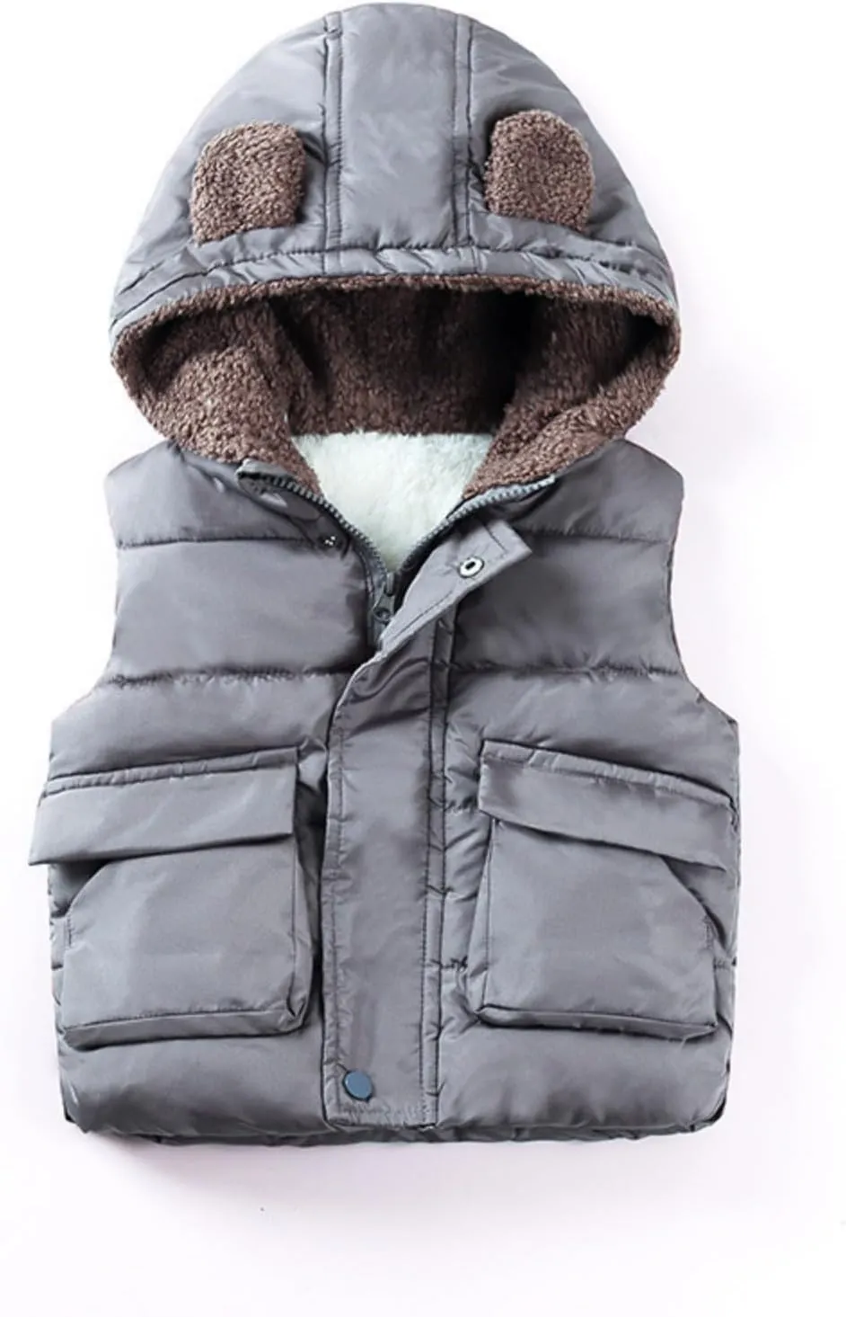 Coat Brand Boys And Girls Fall And Winter Bear Padded Hooded Vest Zipper Cotton Jacket Coats for Kid Girls