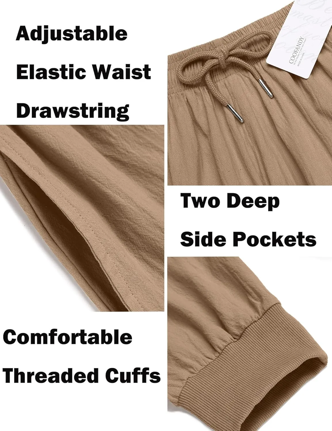 COOFANDY Men Hippie Harem Pants Baggy Linen Cotton Boho Yoga Pants Summer Beach Pants Casual Drop Crotch Trouser
