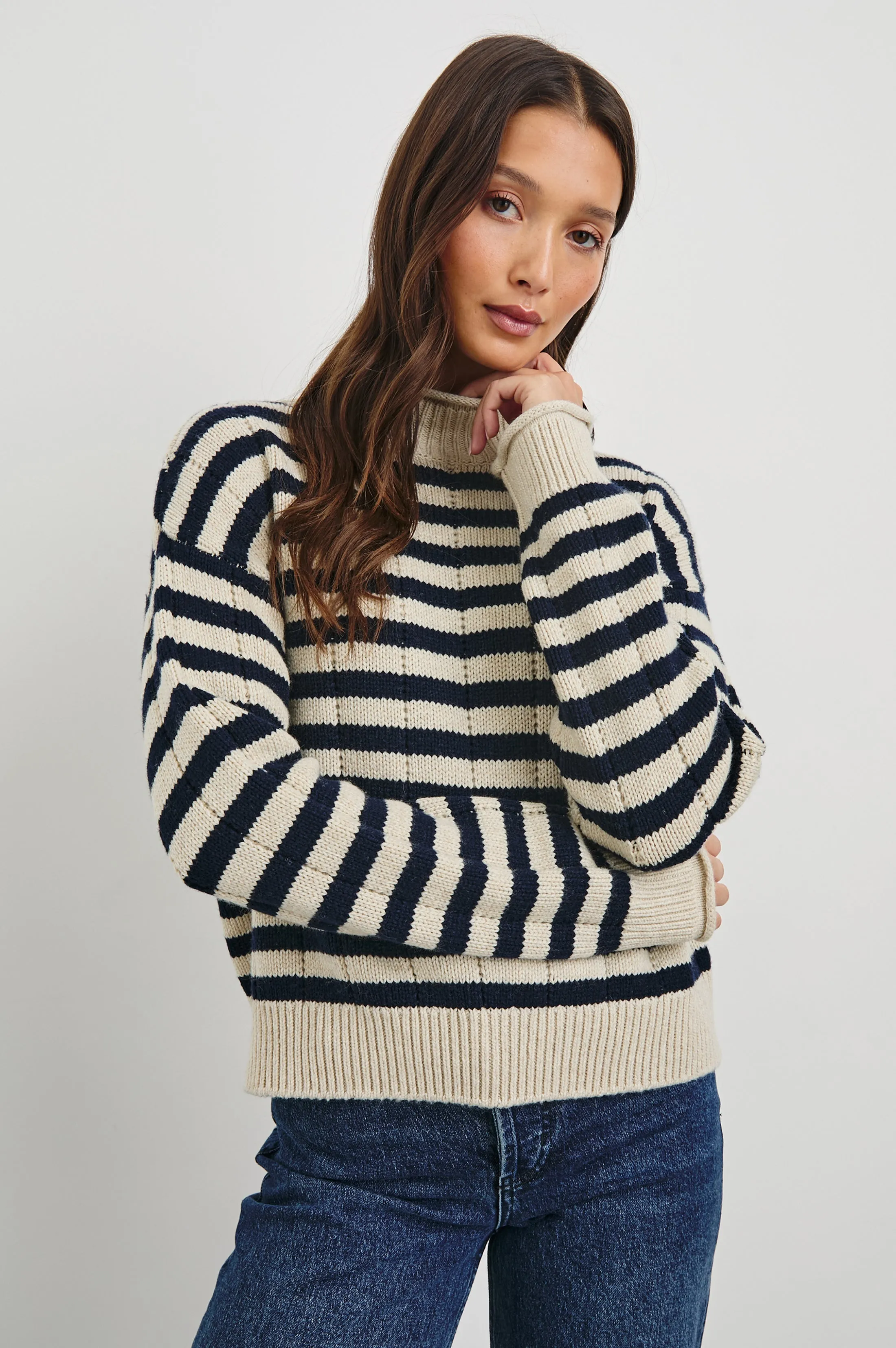 CORRINE SWEATER - OAT NAVY STRIPE