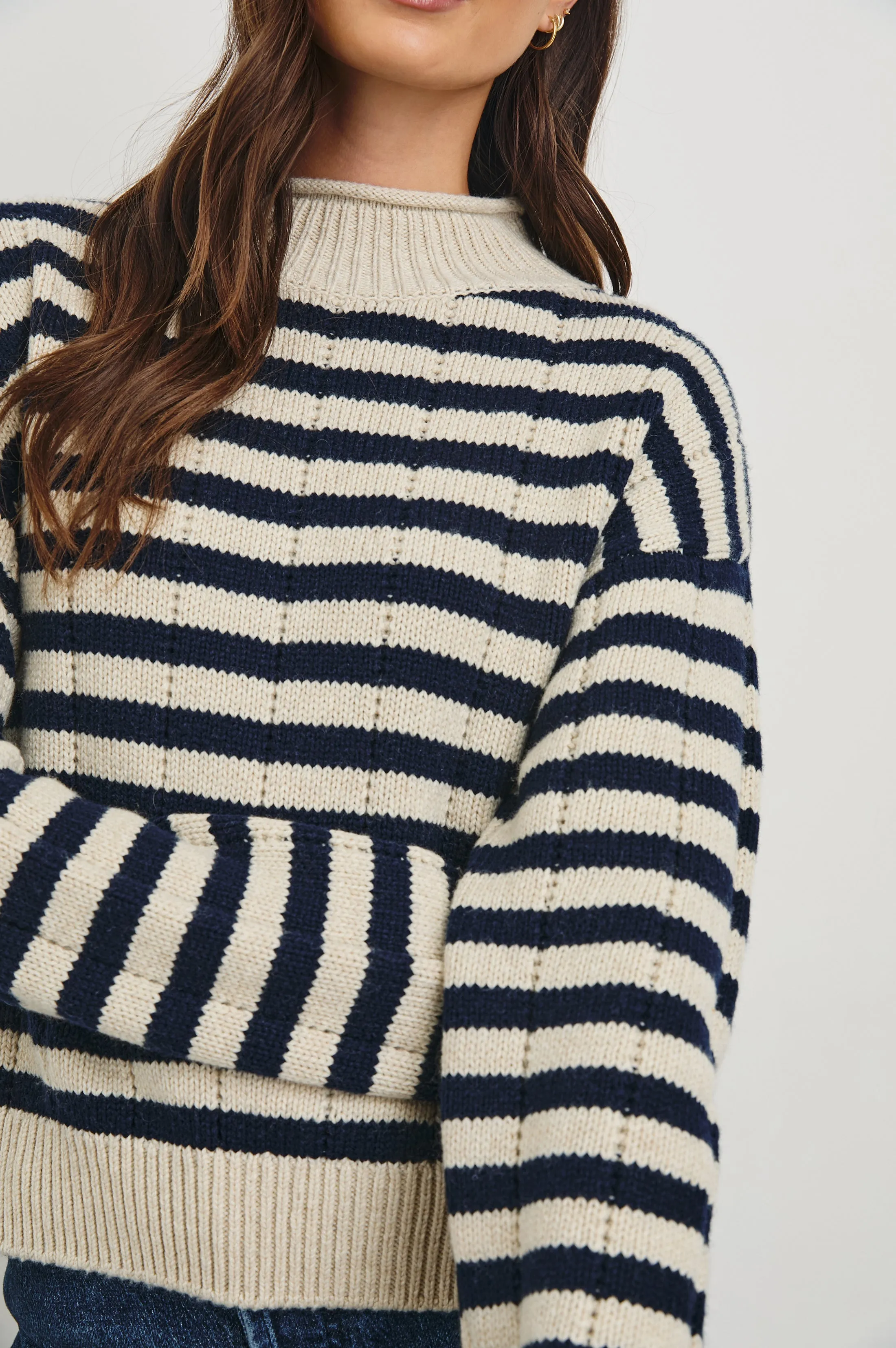 CORRINE SWEATER - OAT NAVY STRIPE