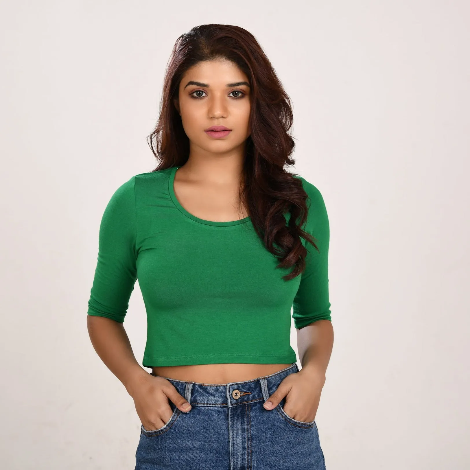 Cotton Rayon Blouses Plus Size - Elbow Sleeves