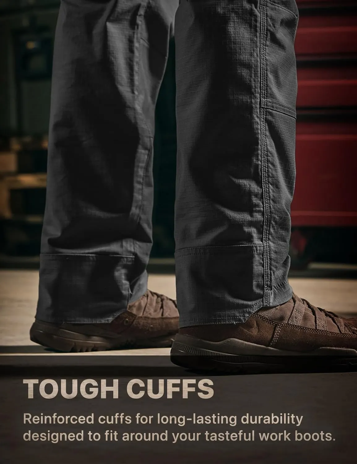 CQR Men's Flex Ripstop Work Pants, Water Resistant Tactical Pants, Outdoor Utility Operator EDC Cargo Pants