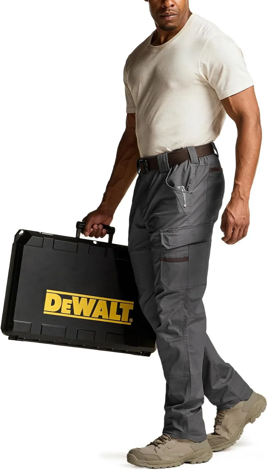 CQR Men's Flex Ripstop Work Pants, Water Resistant Tactical Pants, Outdoor Utility Operator EDC Cargo Pants