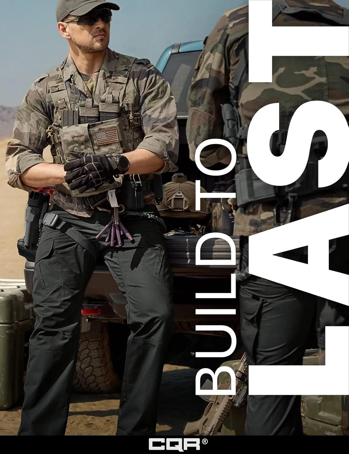 CQR Men's Tactical Pants, Water Resistant Ripstop Cargo Pants, Lightweight EDC Work Hiking Pants, Outdoor Apparel